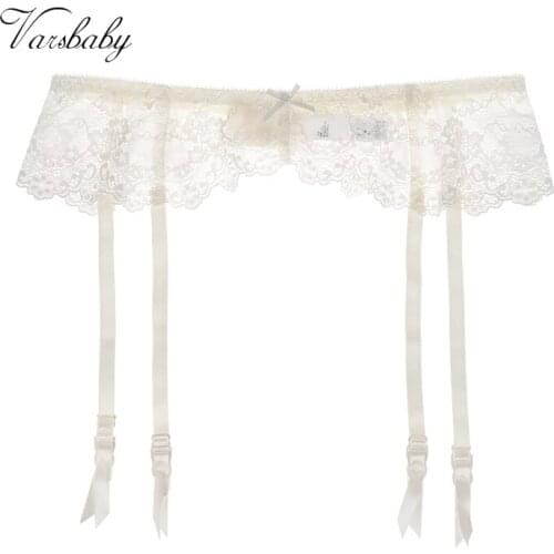 Varsbaby womens new classic sexy lace white underwear S M L XL garters