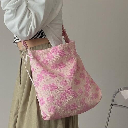 Large Capacity Folds Shoulder Bag Women Luxury 2021 Trend Flowers Crossbody Bag Female Fashion Brand Design Canvas Big Handbag