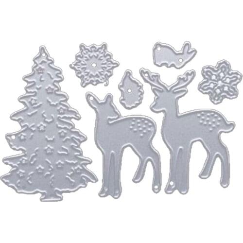 Christmas Tree Deer DIY Scrapbooking Carbon Steel Cutting Dies Photo Album Embossing Paper Cards Making Stencil Decorate