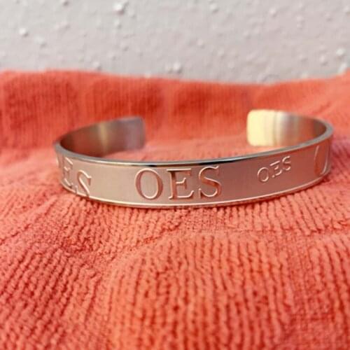 Mason High Quality order of the eastern star 316L Stainless Steel OES Bangle Bracelet Jewelry