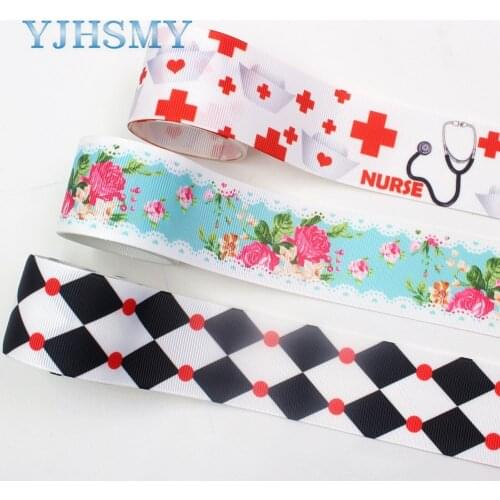 YJHSMY I-19618-1378,38mm 10yards Cartoon Thermal transfer Printed grosgrain Ribbons,Gift wrapping DIY Handmade materials