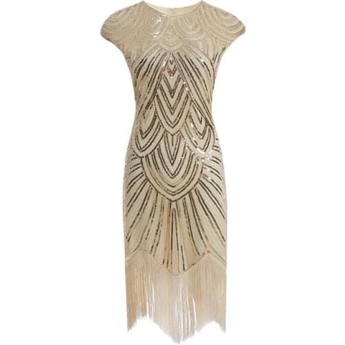 2020 New Prom Long Elegant Dresses Sequined Beading Tassel A-Line V-Neck Sleeveless Sexy Women Dress Special Occasion Dresses