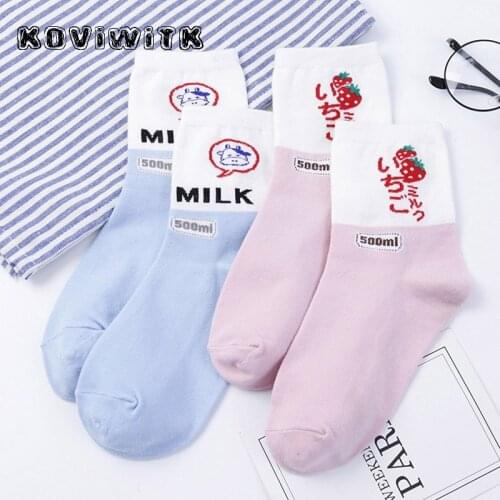Winter fruit/letter Short cotton socks for womens Funny Lady fashion pink sock Harajuku sokken Casual Cute Happy women Gifts sox