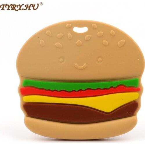 TYRY.HU 1PC Hamburger Chips Food Grade Silicone Teether BPA free Baby Teether Nursing Toy for Baby Teething Nursing Accessories