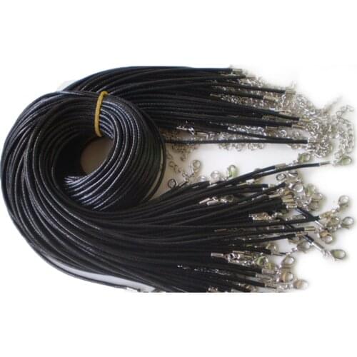 10 Pcs 2mm Wax Rope String Necklace with Lobster Clasp for DIY Jewelry Making