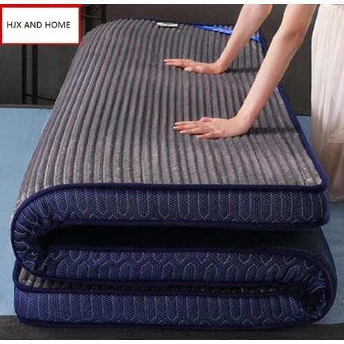 9CM thickness Latex winter warm foam flannel mattress Slow rebound Comfortable Tatami King Queen Full Size family mat