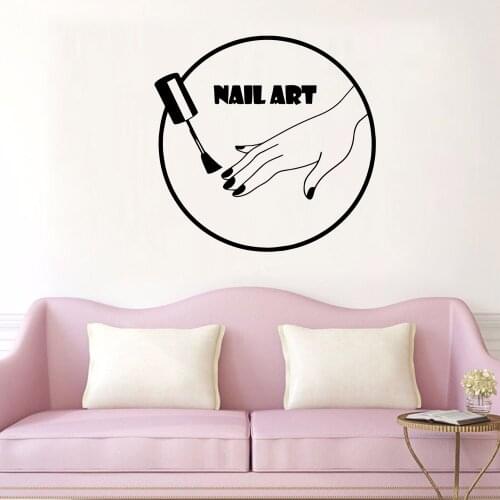 Free shipping Nail Salon Wall Sticker Vinyl Art Home Decor For Kids Rooms Decoration Background Wall Art Decal Drop Shipping