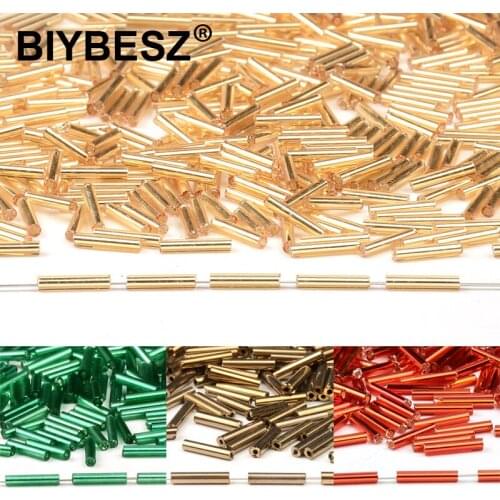 Silver Lined 2X9MM Bugle Beads Charms Czech Glass Beads Tube Beads For Jewelry Making Earrings Bracelet Necklace Diy Accessories