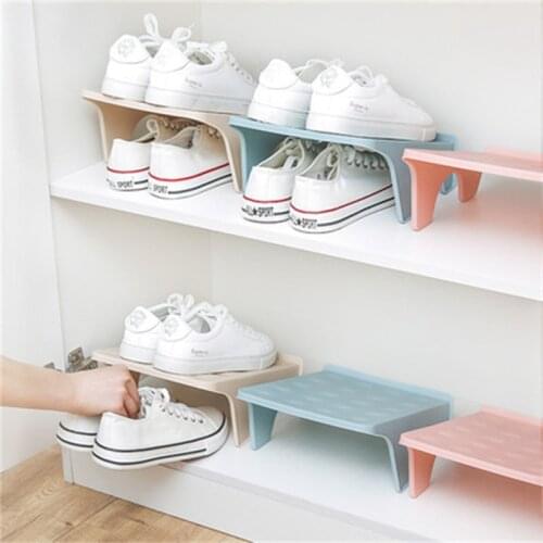 Household Storage Shoe Rack Double Shoe Support Plastic Integrated Simple Space Economy Simple Shoe Storage Rack Shoe Organizer