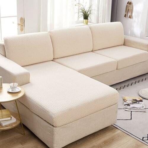 Sofa Seat Covers for Living Room Plush Cushion Cover Thick Solid color Soft Stretch couch Slipcover Funiture Protector