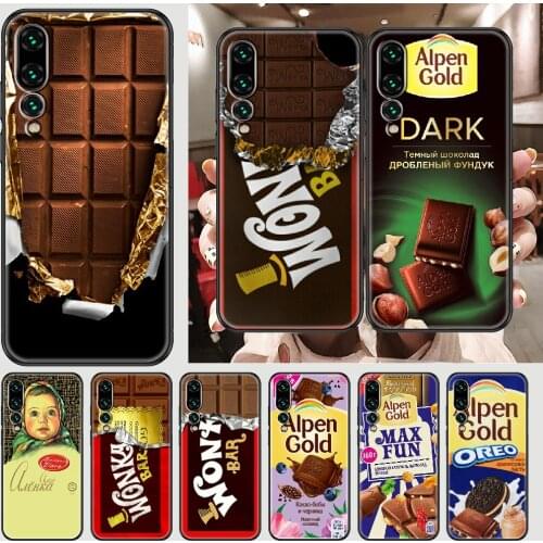 Chocolate Russian Phone case For Huawei P Mate P10 P20 P30 P40 10 20 Smart Z Pro Lite 2019 black painting shell fashion coque