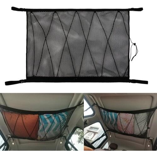 Black green Car Ceiling Storage Net Roof Interior Storage Bag Car Storage Net Car Interior Cargo Net Bag Sundries Storage Bag