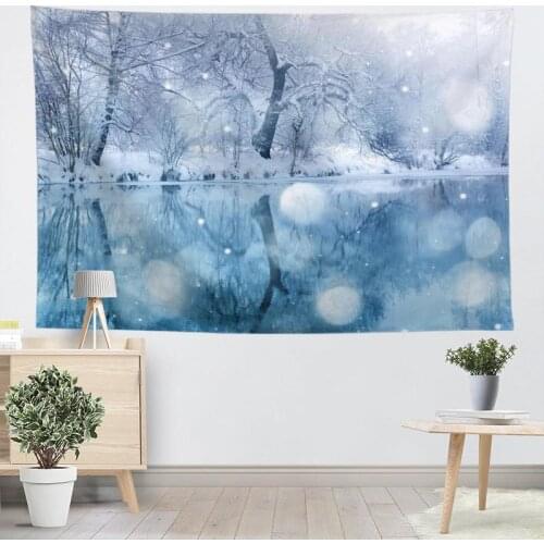 Custom Snow Wall Tapestry Home Decorations Wall Hanging Forest Tapestries For Bedroom 130x150CM,100x150CM,140x250CM