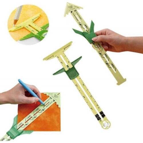 5 in 1 Sliding Gauge Measuring Ruler Sewing Tool Patchwork Tool Ruler Tailor Ruler Clothing Accessories 2 Size