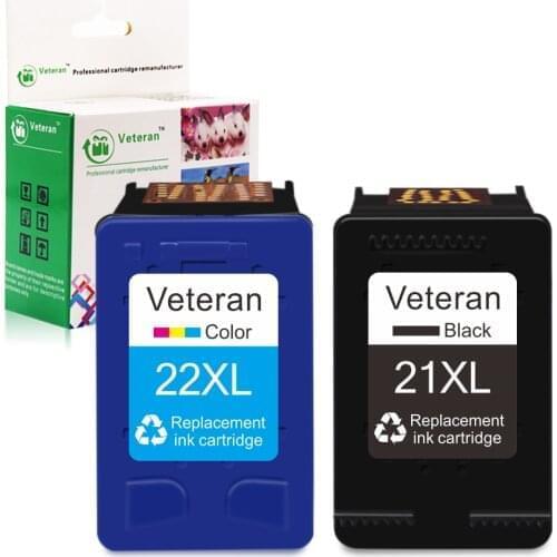 Veteran Remanufactured 21 22 xl ink cartridges fo HP21 22 HP22 for hp Deskjet F2280 F2180 F4180 F300 F380 F2100 F2200 printers