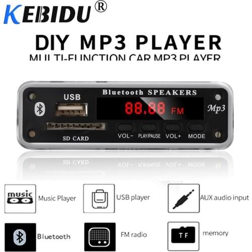 KEBIDU New Design Wireless Bluetooth 12V MP3 WMA Decoder Board Audio Module USB SD Radio With Remote For Car Accessories DIY