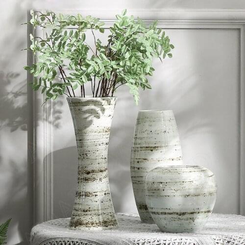 Retro Ceramics Vase Splash Ink Decorative Living Room Balcony Flower Vase Western Restaurant Desktop Dried Flowers Organizer