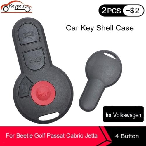 KEYECU New Remote Key Shell Case 3+1 Button for Volkswagen Beetle Golf Passat Cabrio Jetta FCC: M36HU01WT, NBG730956T