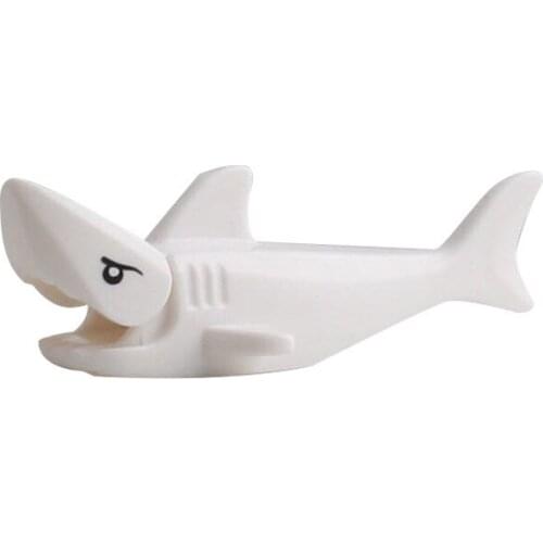 White Shark Animals Building Blocks Brick Horse Crocodile Gorilla Tiger Kids Toys Animal Lockings Figures Assemble