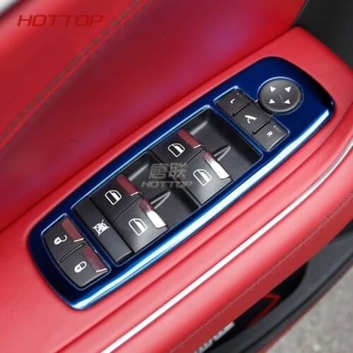 FIT For Maserati Levante Ghibli 2016 2017 Door Window Lift Button Cover Trim Chrome/Carbon Fiber/Stainless steel
