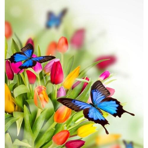 Diy Flower Cross Stitch Square/round Sets Unfinished Decorative Diamond Painting Embroidery Tulip Full Drill Picture By Numbers