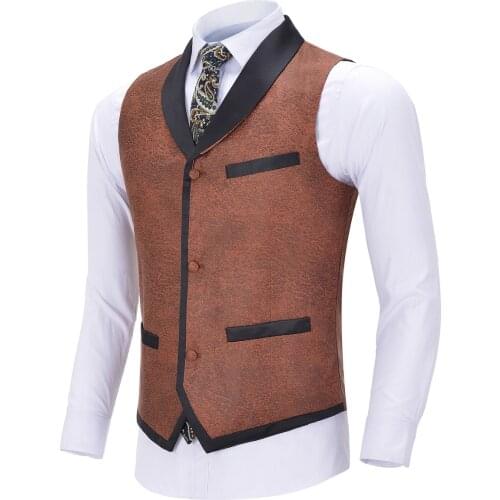 Mens Business Leather Vest Warm Gentleman Slim Fit Single-breasted Suit Vest Waistcoat For Wedding Formal Vest Groomsmen
