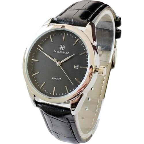 PABLO RAEZ Original Style Hot Sale Men Sports Watches Ultra Thin Luxury Brand Quartz Analog Display Date Casual Genuine Leather