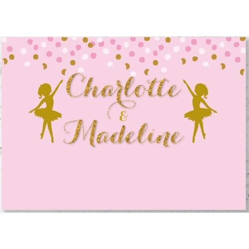 Custom ballet ballerina polka dot pink photo studio background High quality Computer print party backdrops
