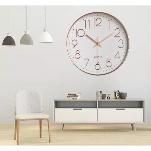 Simple Quartz Wall Clock Cafe Office Home Digital Silent Timepiece Decoration