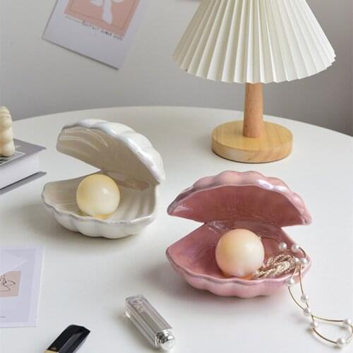 Shell lights Jewelry Box Desktop ornaments Home Decorations Room layout Book desktop bedroom storage Resin Nordic style Cute