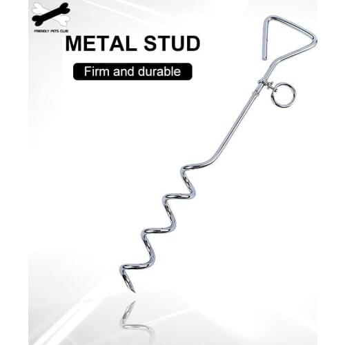Dog Stake With Tie Out Cable Dog Fixed Pile Pet Tether Spiral Anti Wrap Hold Up To 100lb For Outdoor Small Medium Large Dogs