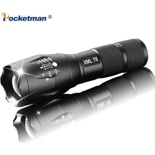 E17 LED Flashlight zoom torch waterproof flashlights XM-L T6 Q5 3800LM 3mode 5mode led Zoomable light battery Free Ship