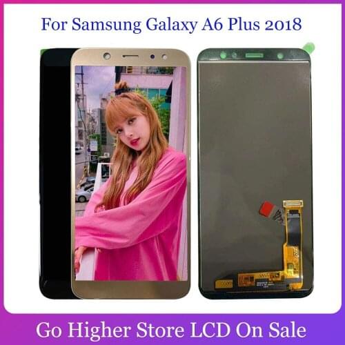 TFT Lcd For Samsung Galaxy A6 Plus 2018 Lcd A605 A605F A605FN Screen LCD Display Touch screen Gold Assembly