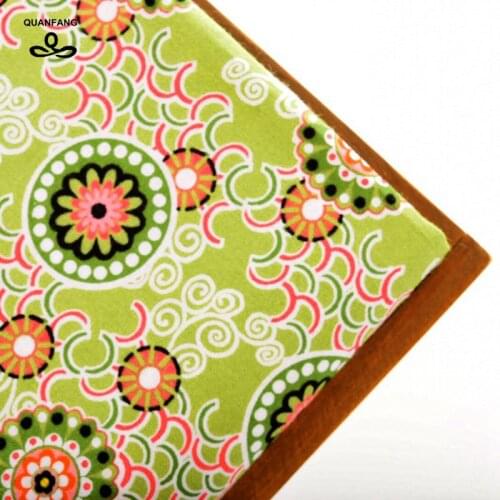 Cotton Fabrics Quilting For Fat Quarters Needlework Material For Dolls Craft Cloth Cushion For Pattern Green Half Meter 150x50cm