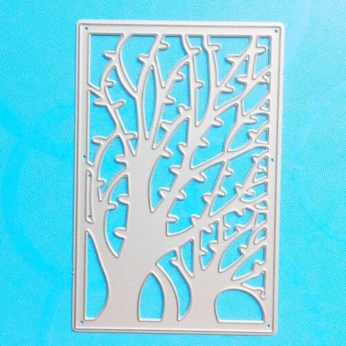 YINISE Metal Cutting Dies For Scrapbooking Stencils Tree Background DIY Album Cards Making Embossing Folder Craft Die Cuts Mold