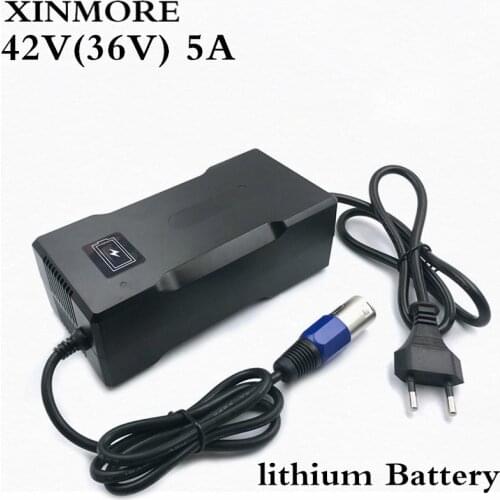 XINMORE Charger 42V 5A Scooter Lithium Li-ion Battery Charger Bike AC-DC 36V 5A for Switch Bicycle Electric Tool XLB Plug