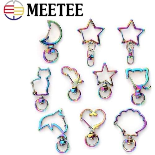 10/20pcs 8mm Colored Metal Buckles for Keychain Lobster Clasp Hooks Key Ring Trigger Clips Clasp DIY Hardware Accessories