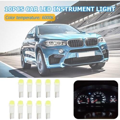 10pcs T5 3D COB LED Car Auto Instrument Cluster Light Reading Lamp Wedge Bulbs Energy Saving And Environmental Protection