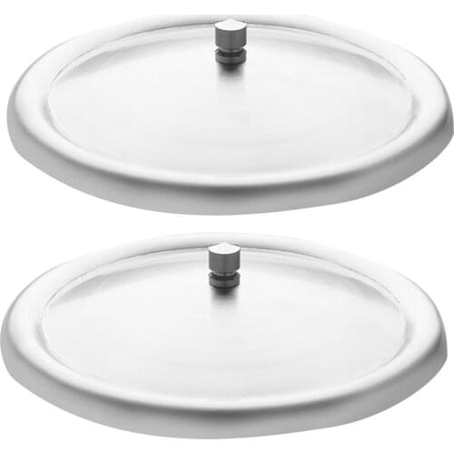 2Pcs 10cm Durable Stainless Steel Cup Lids Dust-Proof Silicone Mug Cover Drink Cup Lids(Silver)