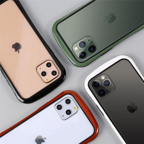 2 in 1 Armor Shockproof Glass Phone Cases For iPhone 11 11Pro Max XR X XS Max 8 7 6 6S Plus Transparent Soft Frame PC Back Cover