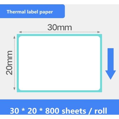 30 * 20 * 800 sheets / roll thermal label paper supermarket shelf product price barcode QR code printer sticker