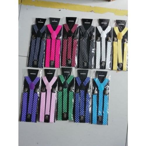 500pcs/lot adult dot Suspenders Adjustable Y-back Braces Clip-on Elastic Suspender adult Belt
