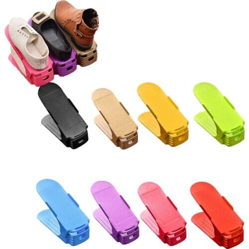 8/10/12pcs Shoe Organizer Shoes Storage Rack Shoebox Durable Adjustable Footwear Support Slot Space Saving Cabinet Closet Stand