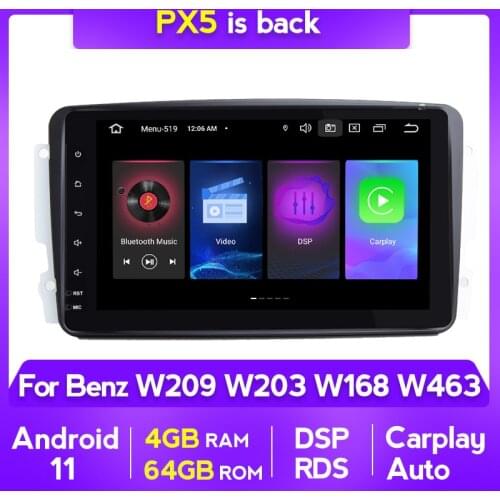 8core Android 11 4+64G Autoradio gps navigation multimedia For Mercedes Benz CLK W209 W203 W168 W463 W208 with DSP carplay+auto