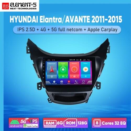 ELEMENT-5 9" 6G+128G Android 10 4G WIFI RDS DSP Car Radio Multimedia Video Player For HYUNDAI Elantrа/AVANTE 2011-2015 Navigati