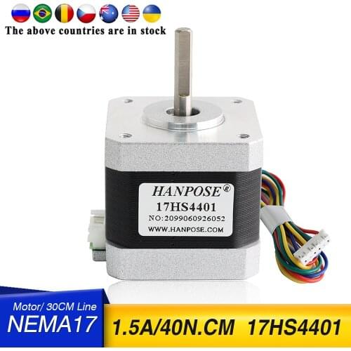 Free shipping 10pcs 4-lead Nema17 Stepper Motor 42 motor Nema 17 motor 42BYGH 1.7A (17HS4401) motor for 3D printer