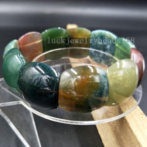 Free Shipping Fashion Jewelry A+ Indian Carnelian Half Moon Beads Women Men Stretch Bracelet 7.5" G7766