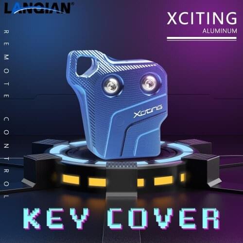 Logo whit "XCITING" For KYMCO XCITING 250 300 NIKITA LIKE CT downtown motorcycle Aluminum Remote control key cover shell