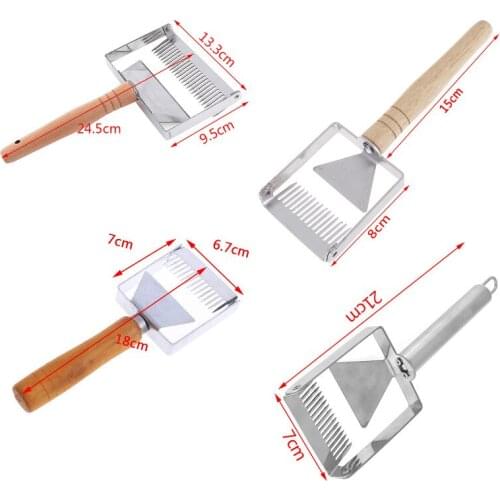 Wooden Handle Needle Honey Knife Sparse Shovel Cutter Honey Scraper Bee Shovel Comb Uncapping Fork Beekeeping Tools