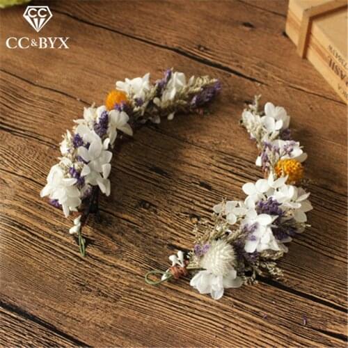 CC Tiaras And Crowns Hairbands Garland Hair Sticks Sets Yarn Wedding Hair Accessories For Bride Jewelry Sweet Forest Style mq030